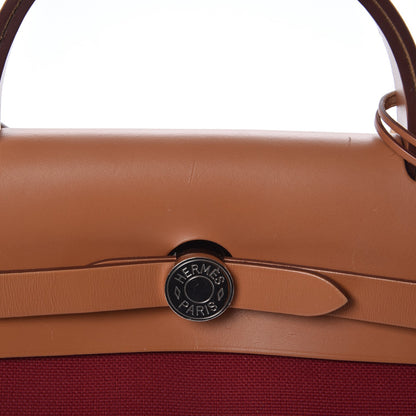 Hermes Vache Hunter Toile Herbag Zip 31 PM Rubis 10 of 11