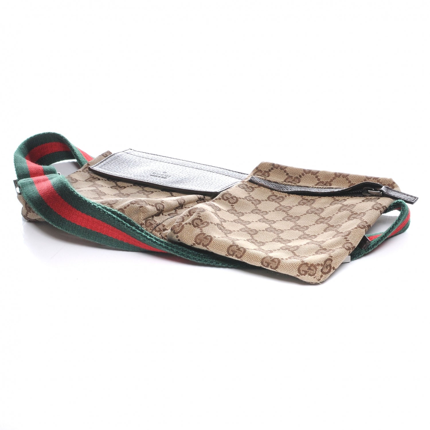 Gucci GG Monogram Web Double Pocket Belt Bag Ebony 4 of 8