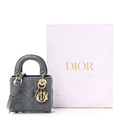 Christian Dior Lambskin Cannage Micro Lady Dior Cloud Blue 10 of 10