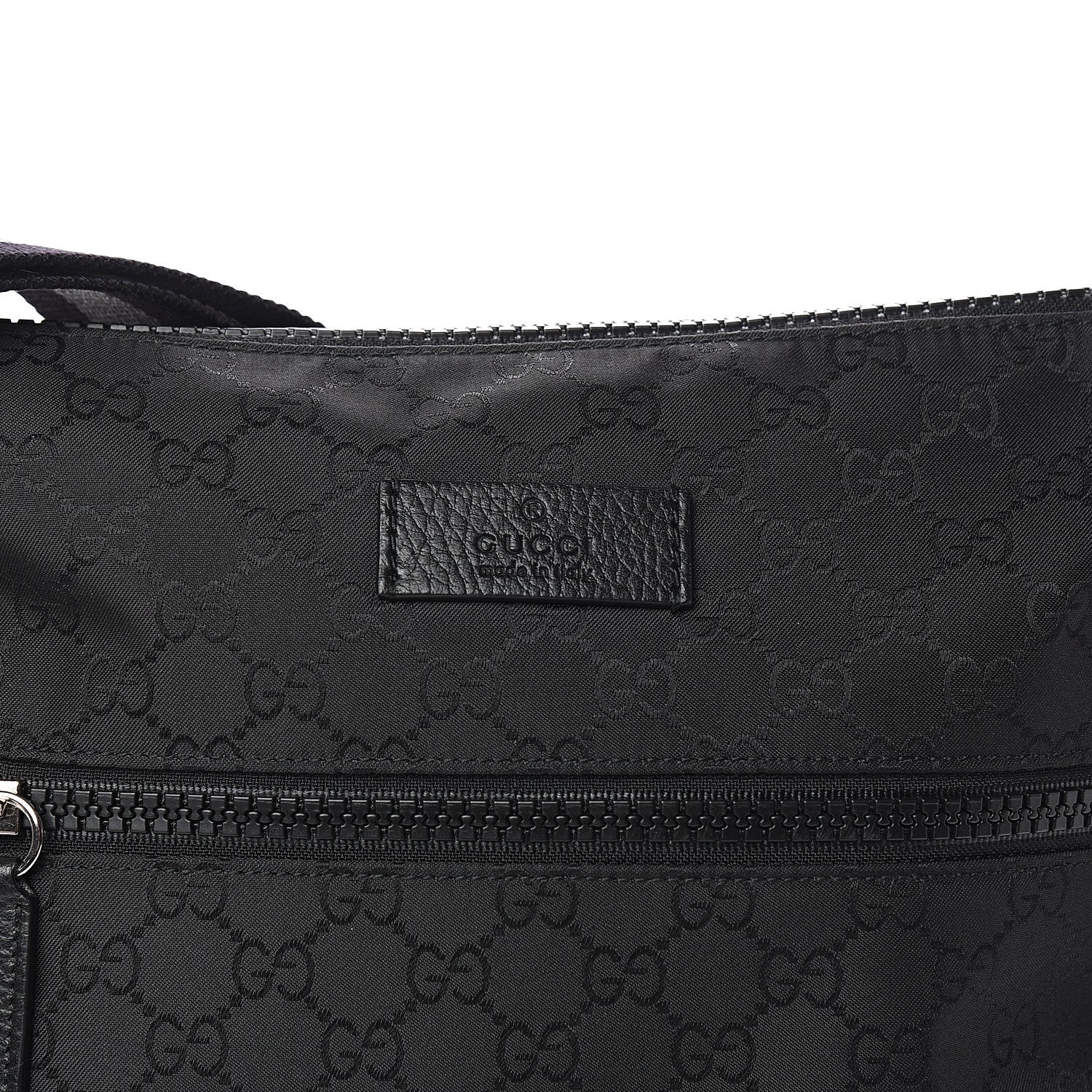 Gucci Nylon Monogram Small Flat Messenger Bag Black 9 of 9