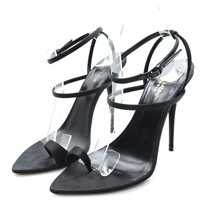 Saint Laurent Crepe Satin Dive 110 Mule Sandals 38 Black 4 of 10