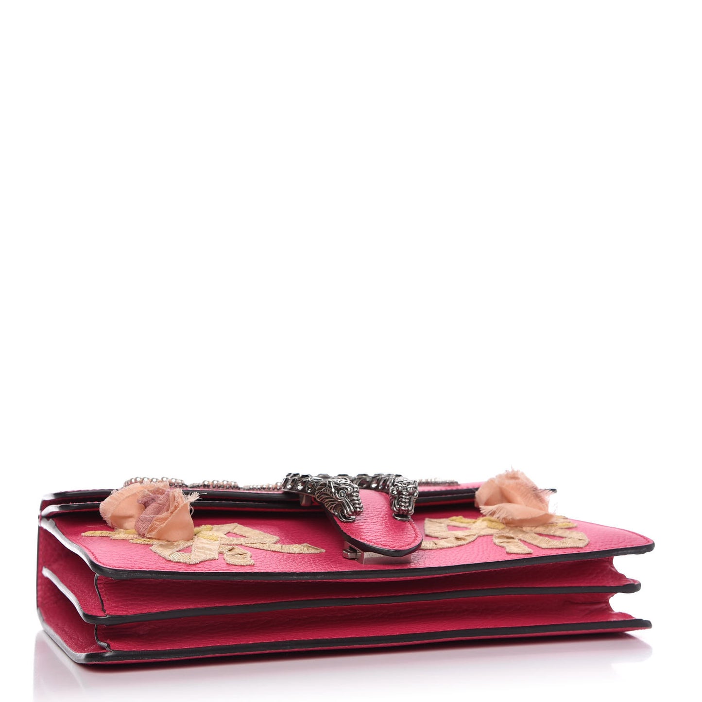 Pebbled Calfskin Embellished Guccify Small Dionysus Shoulder Bag Rosa