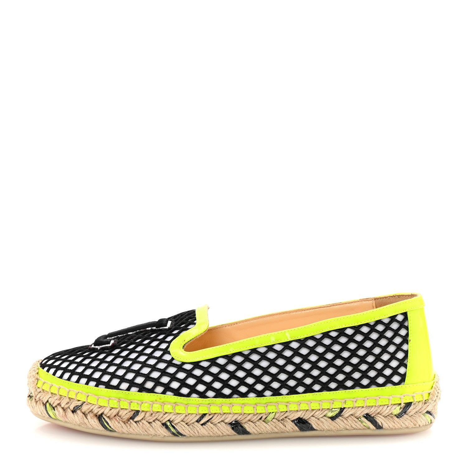 Christian Louboutin Neo Resille Patent Ivy Espapop Flat Espadrilles 35 White Black 1 of 8