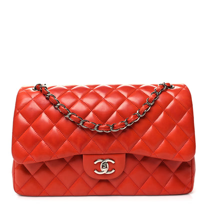 Chanel Lambskin Quilted Jumbo Double Flap Red 1 of 10