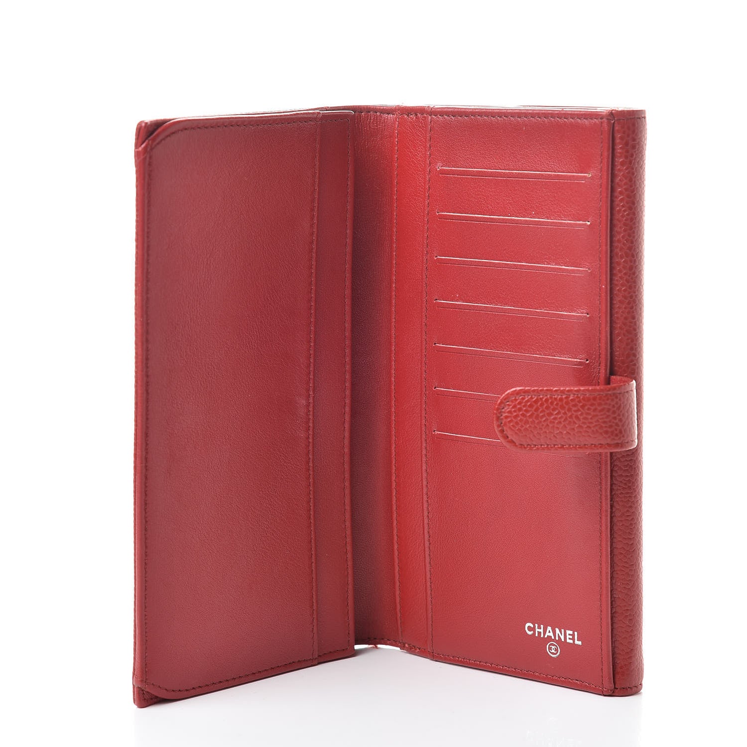 Chanel Caviar CC Long Flap French Wallet Red 6 of 13