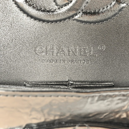 Chanel Hammered Metallic Calfskin Quilted Small Double Flap Silver 7 of 10
