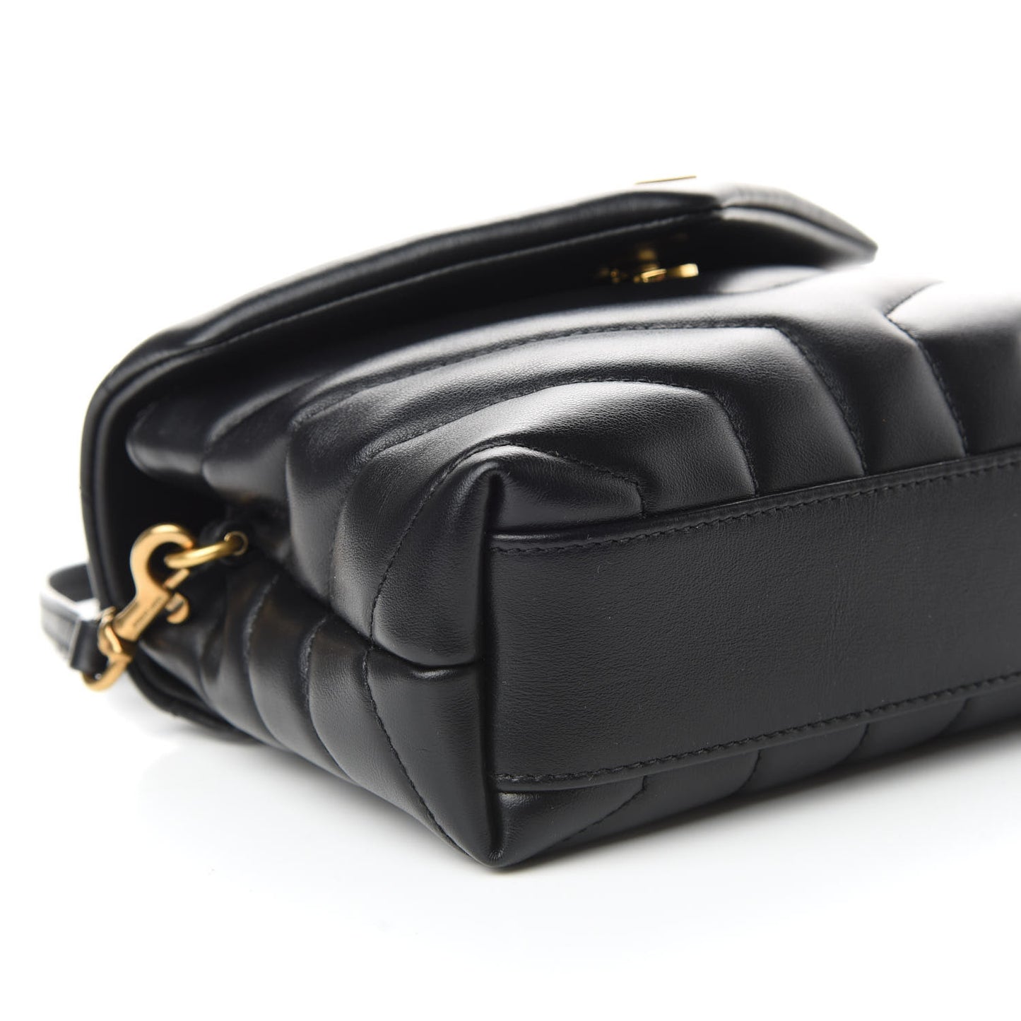 Calfskin Y Quilted Monogram Toy Loulou Crossbody Bag Black