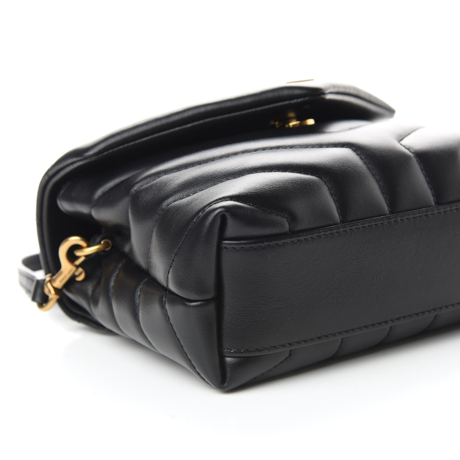 Saint Laurent Calfskin Y Quilted Monogram Toy Loulou Crossbody Bag Black 5 of 9