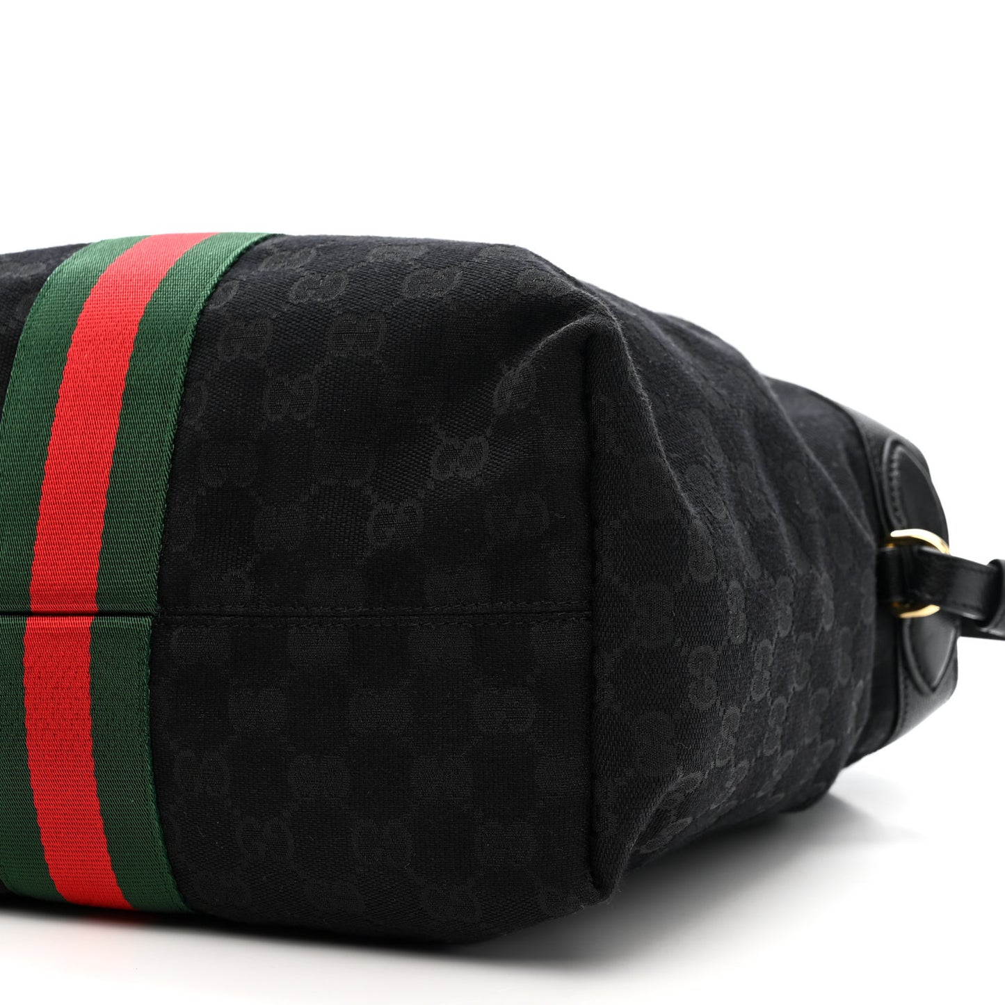 Denim GG Monogram Web Small Giglio Tote Black