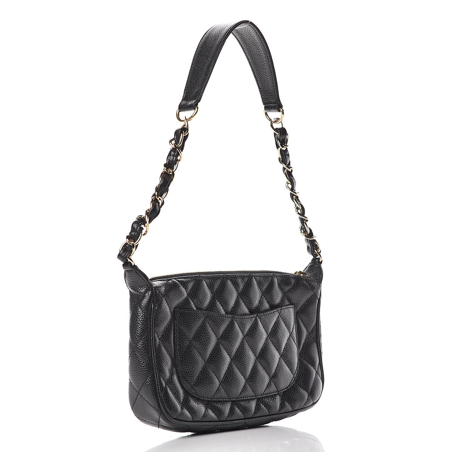 Caviar Quilted CC Shoulder Bag Black