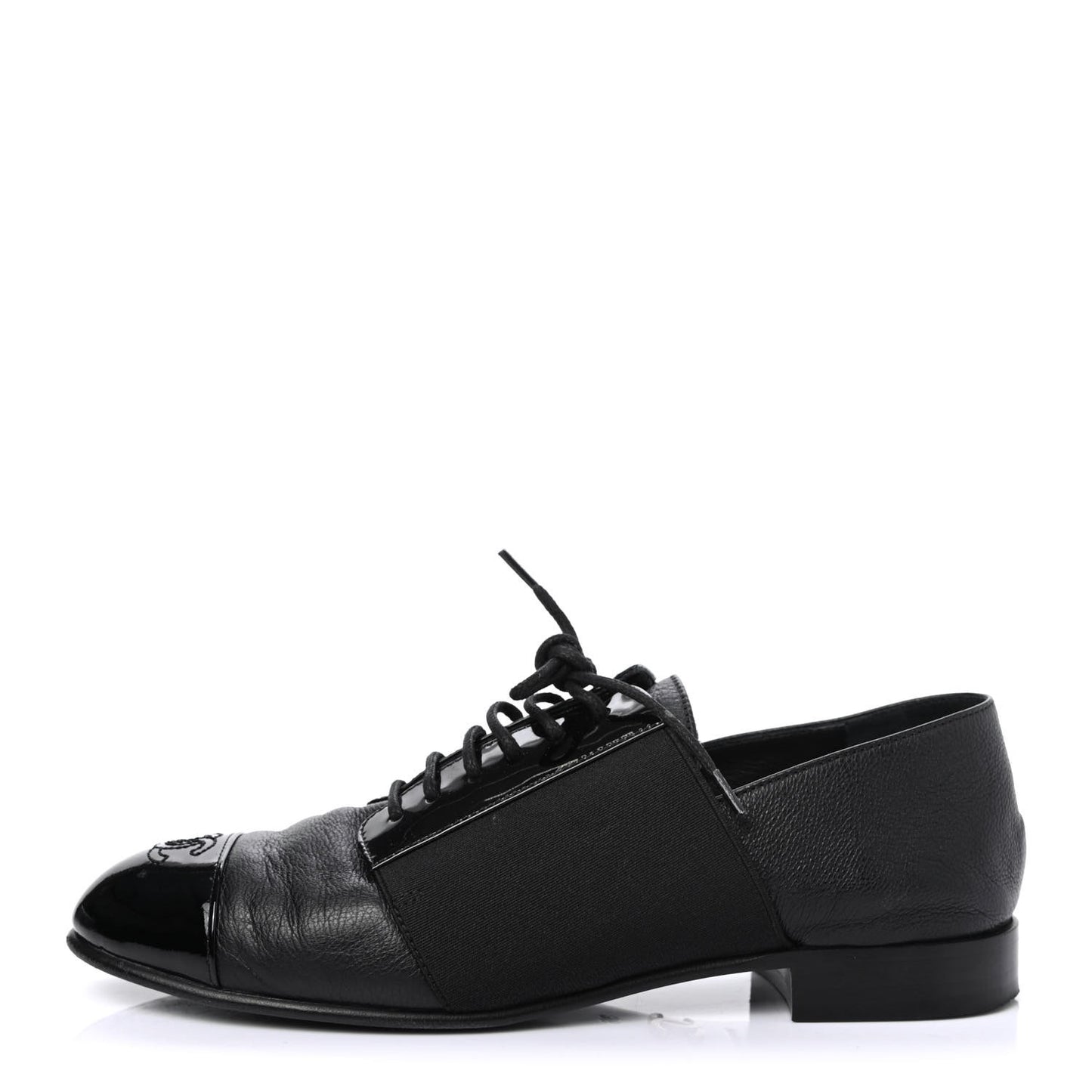 Goatskin Patent Womens CC Cap Toe Lace Up Oxfords 36 Black