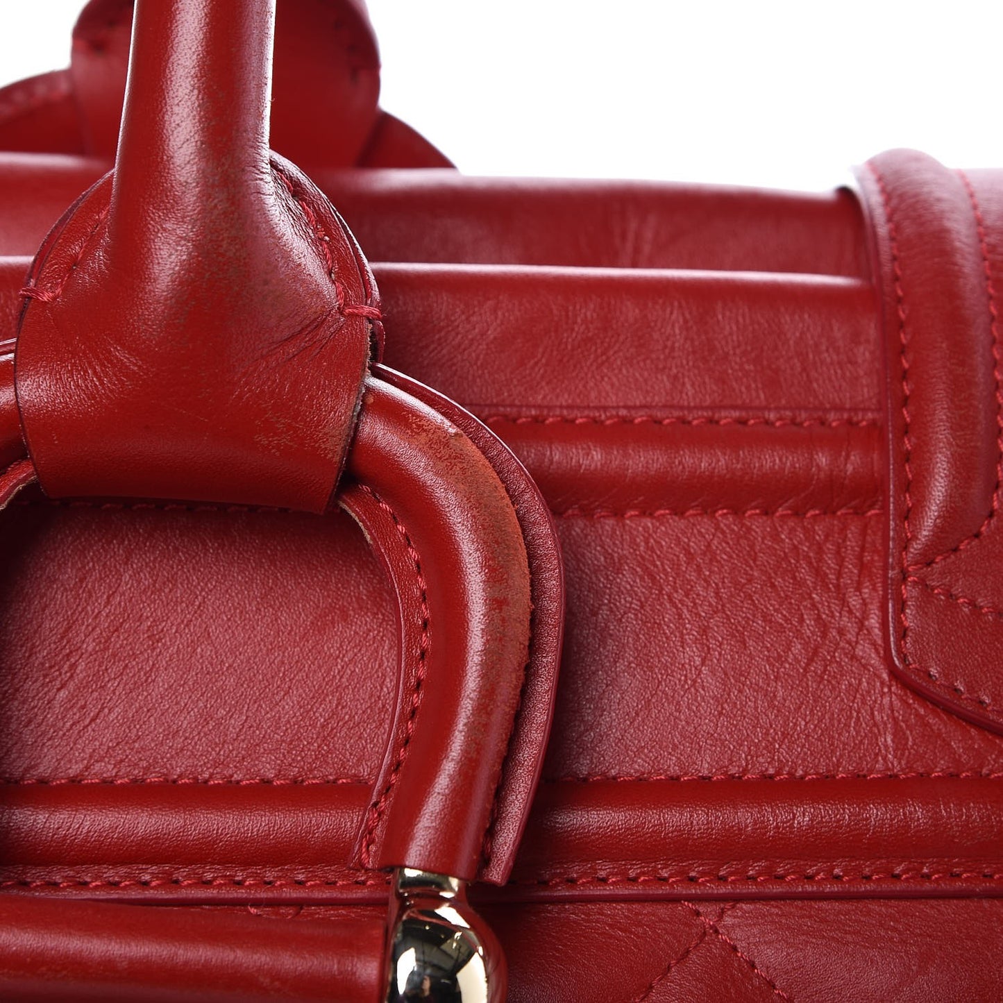 Calfskin Quilted Large Manor Tote Red