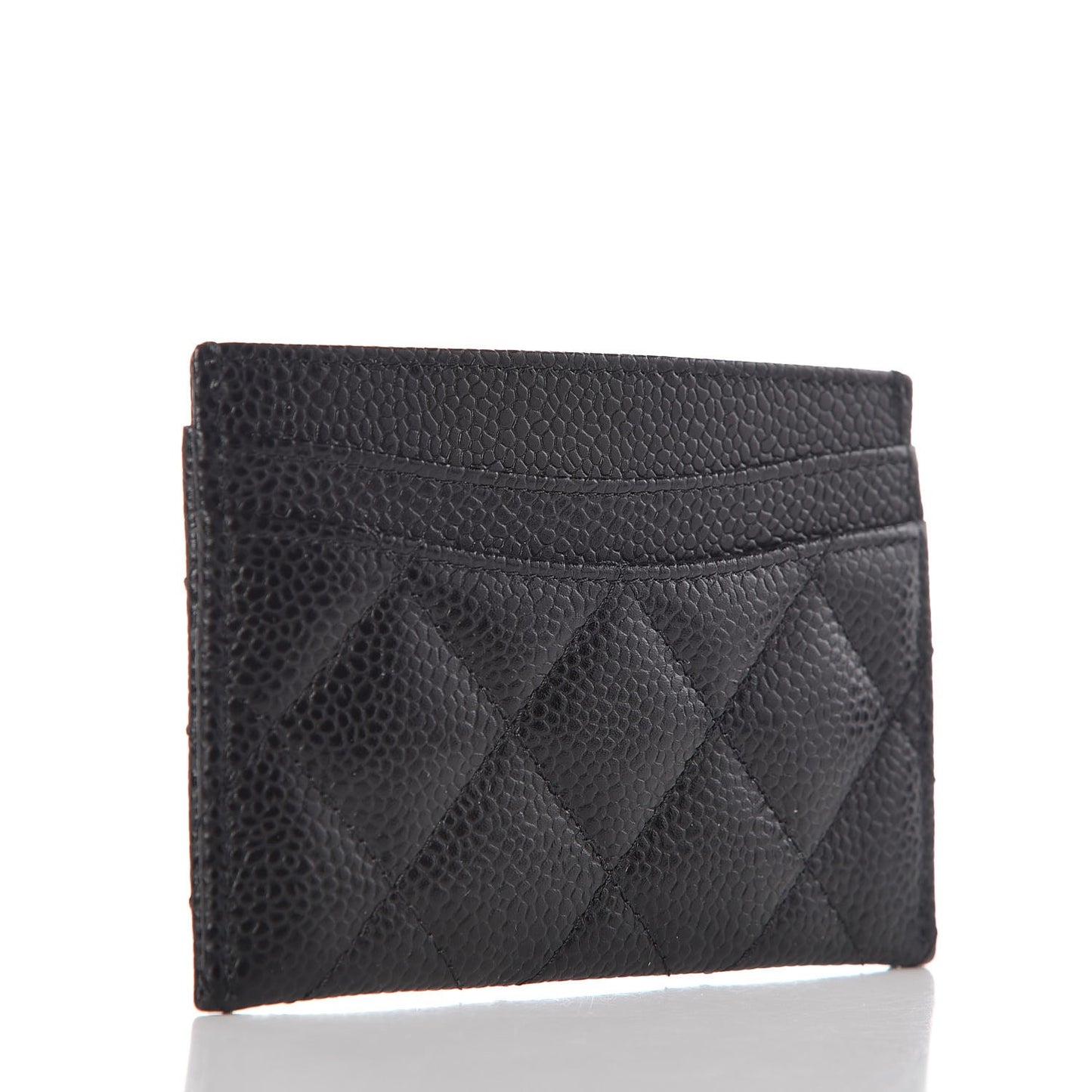 Caviar Quilted Card Holder Black