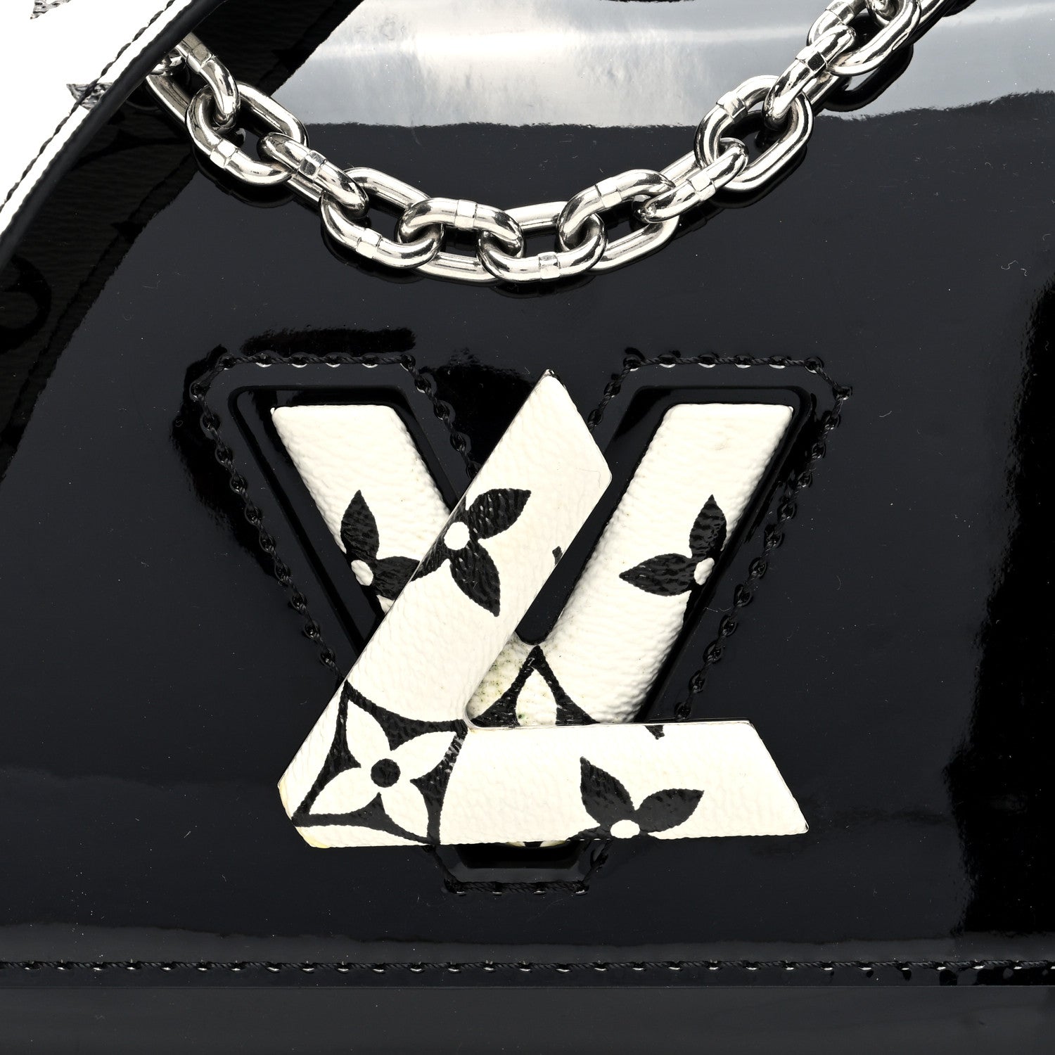 Louis Vuitton Patent Monogram Twist Shoulder Bag PM Black 8 of 10