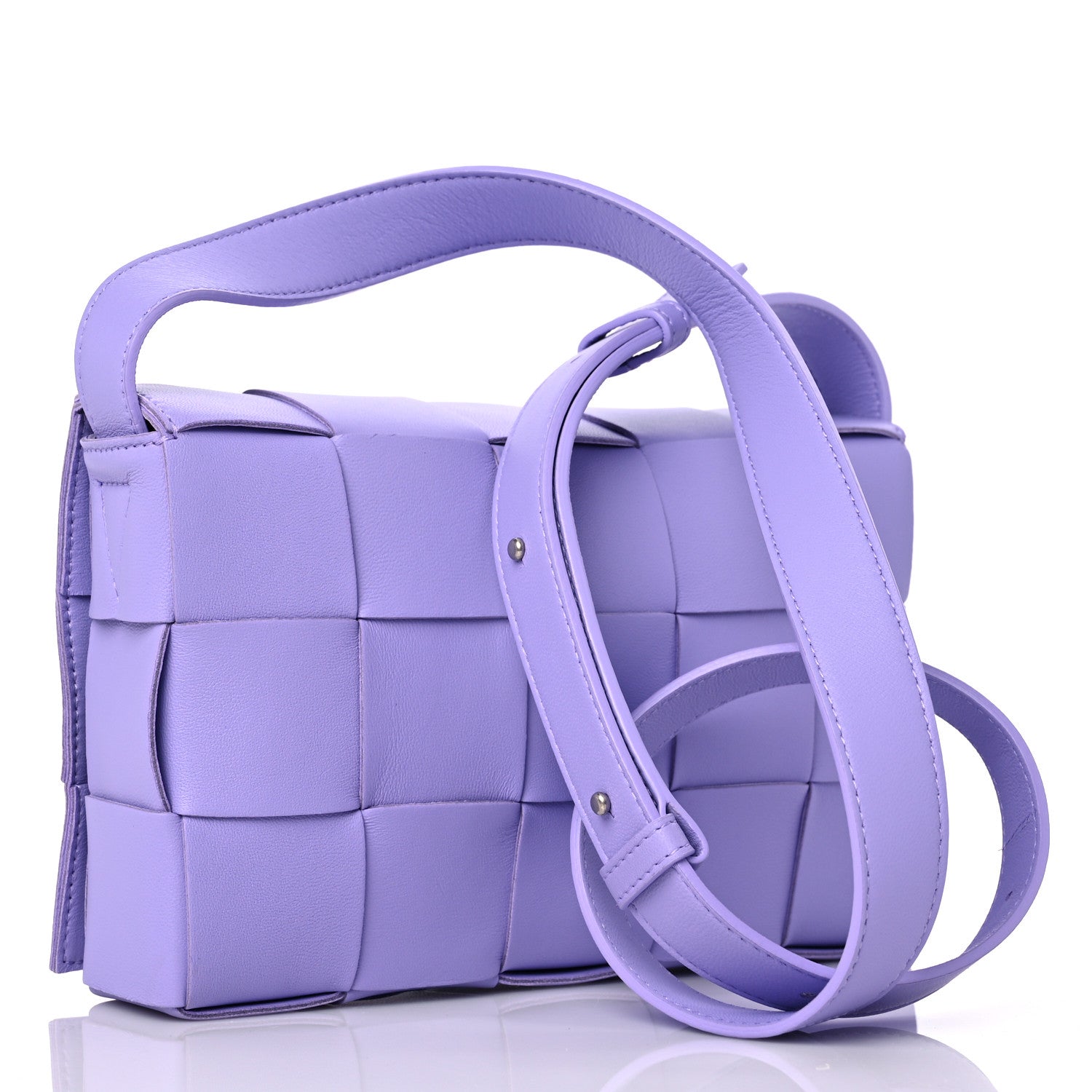 Bottega Veneta Lambskin Intreccio Cassette Crossbody Bag Wisteria 3 of 8