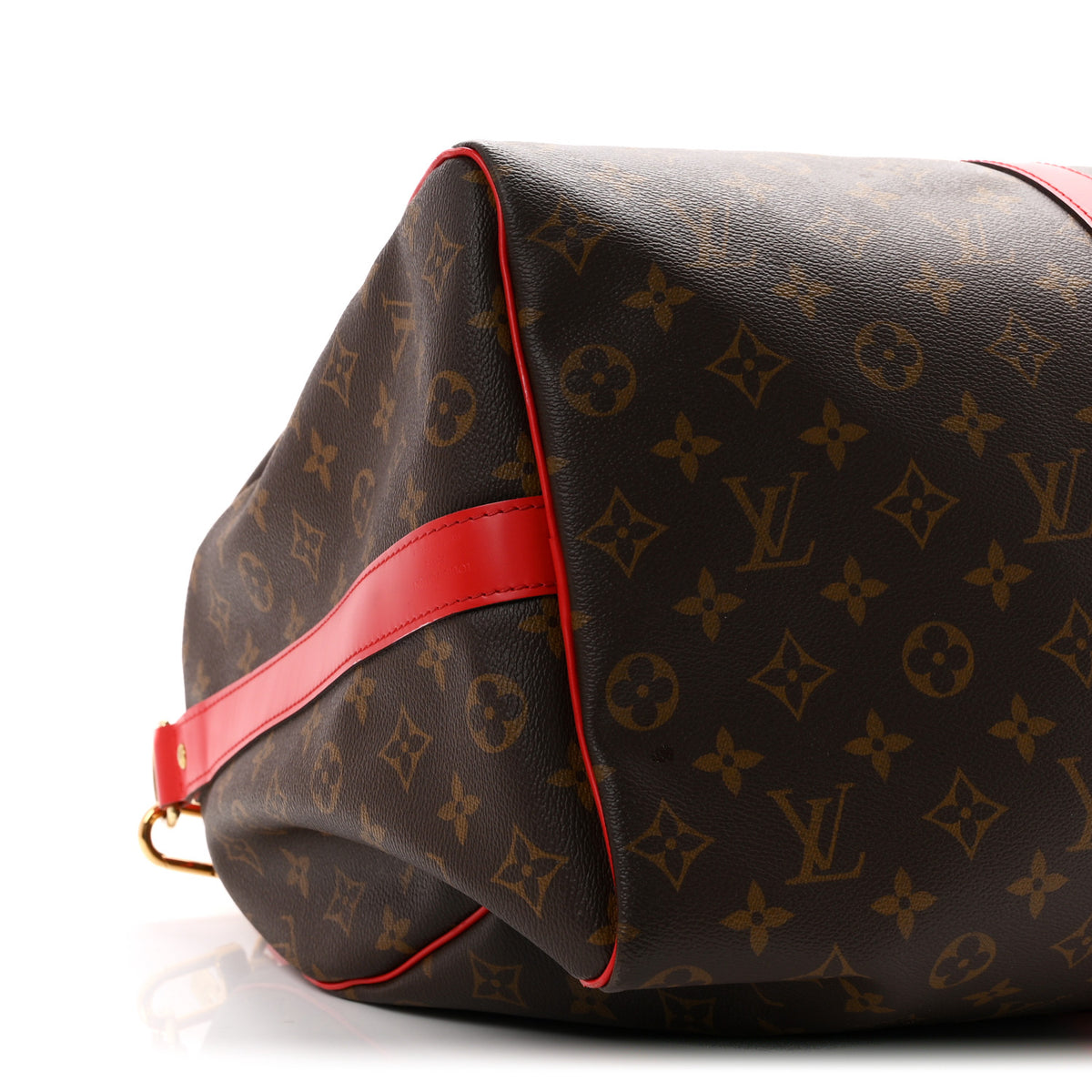 Calfskin Monogram Keepall Bandouliere 50 Coquelicot