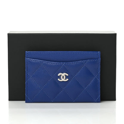 Chanel Caviar Quilted Card Holder Blue 9 of 9