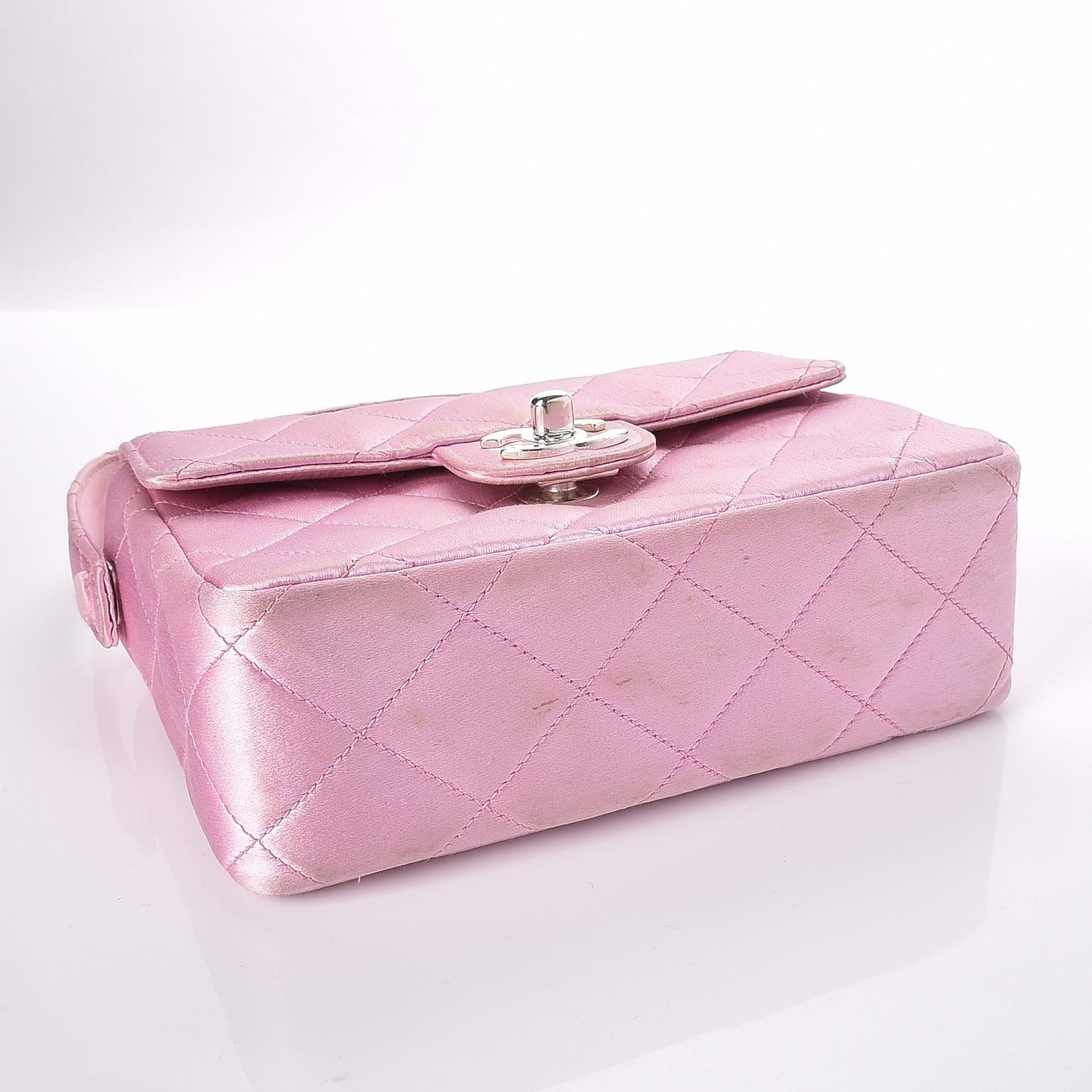 Satin Quilted Evening Bag Pink