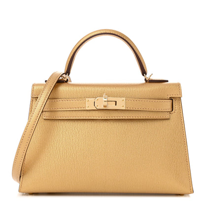 Hermes Metallic Chevre Chamkilight Mini Kelly Sellier 20 Dore 1 of 10