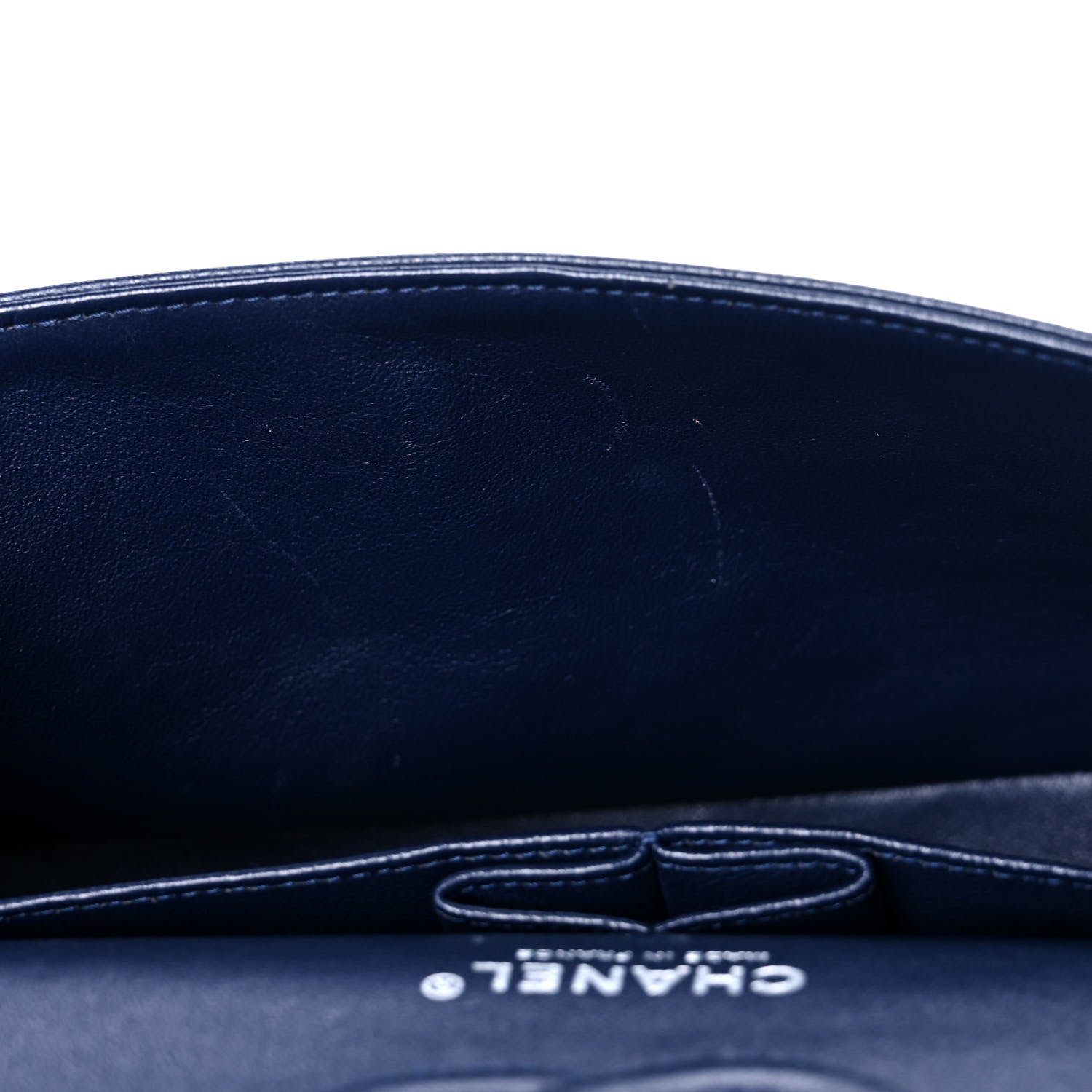 Chanel Caviar Quilted Medium Double Flap Navy 12 of 13