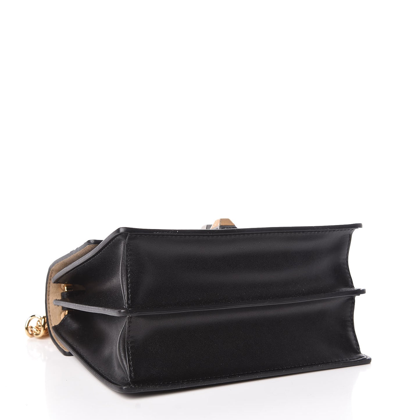 Vitello Liberty Bi-Color FF 1974 Embossed Small Kan I Shoulder Bag Black Maya