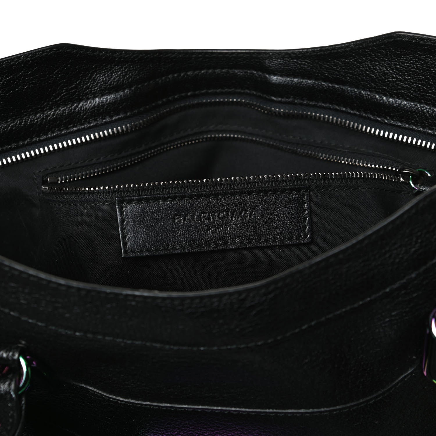 Balenciaga Chevre Iridescent Metallic Edge Hardware City Black 6 of 13