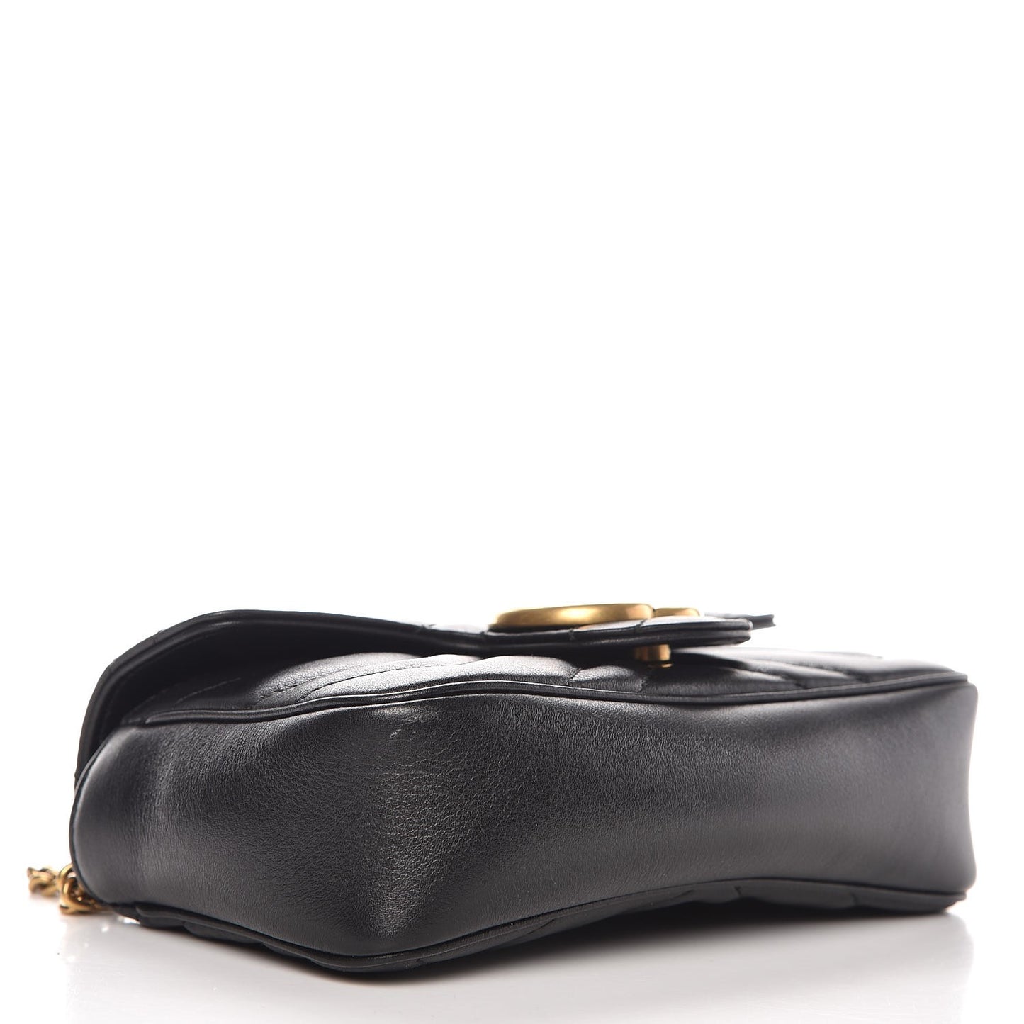 Calfskin Matelasse Super Mini GG Marmont Shoulder Bag Black