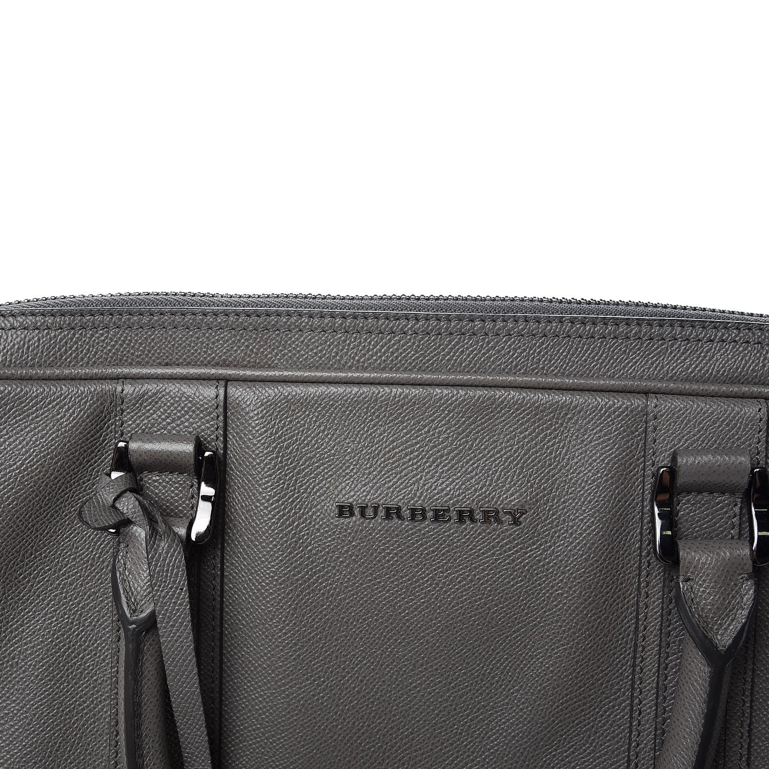Burberry Textured Calfskin Briefcase Grey 16 of 17