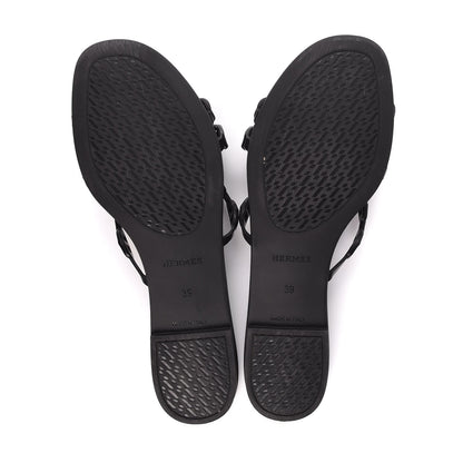 Hermes Rubber Chaine d'Ancre Rivage Sandals 39 Black 5 of 8