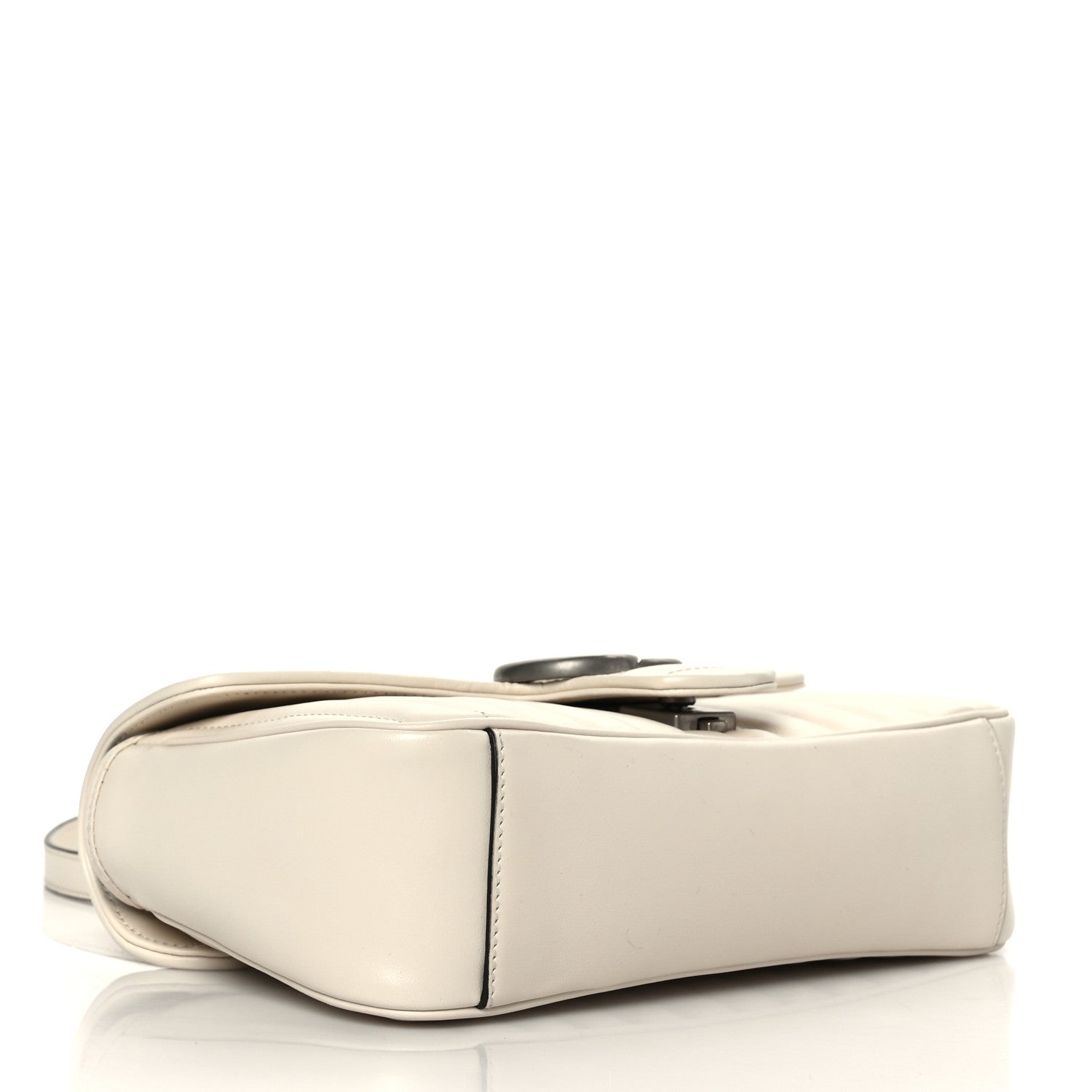 Gucci Calfskin Matelasse Aria Small GG Marmont Shoulder Bag Mystic White 4 of 9