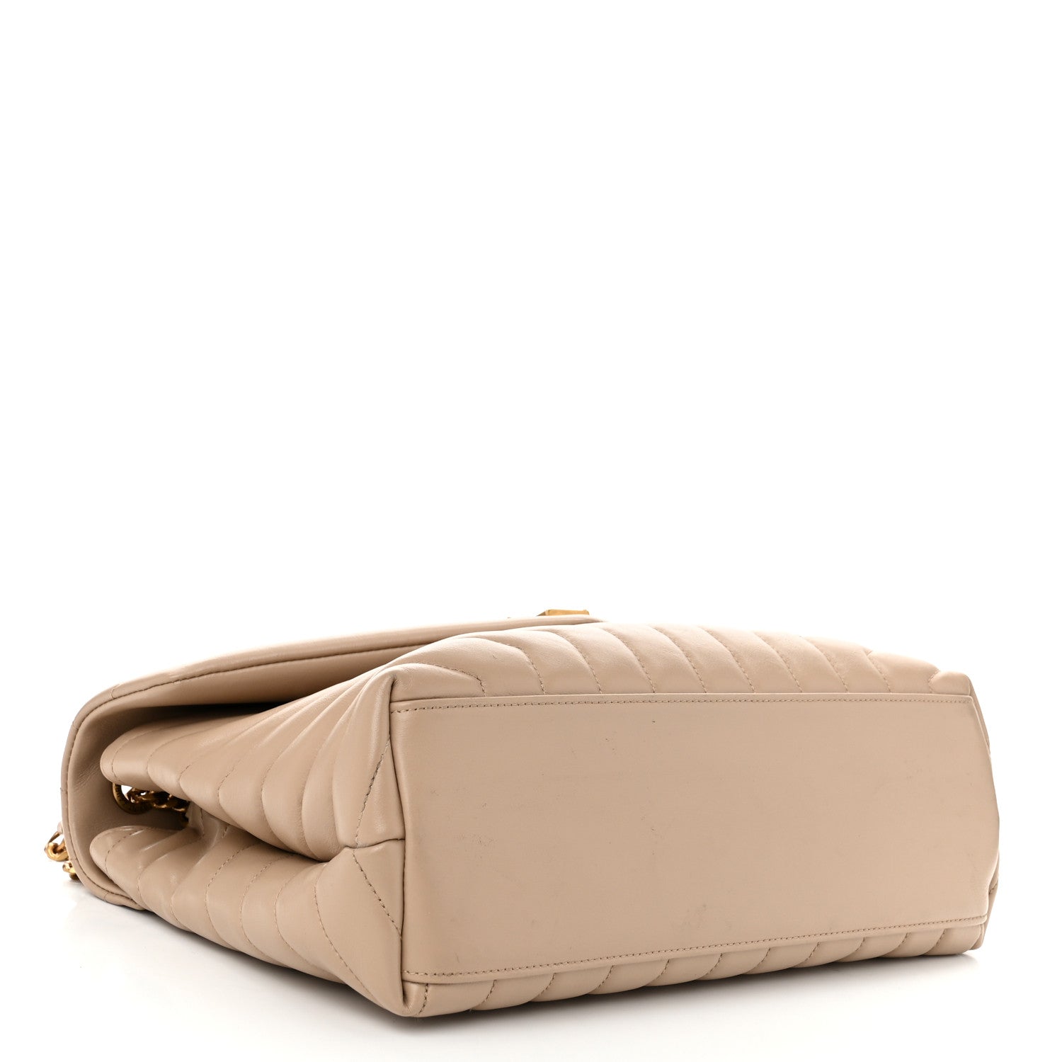 Saint Laurent Calfskin Y Quilted Monogram Medium Loulou Chain Satchel Natural Tan 4 of 12