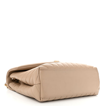 Saint Laurent Calfskin Y Quilted Monogram Medium Loulou Chain Satchel Natural Tan 4 of 12