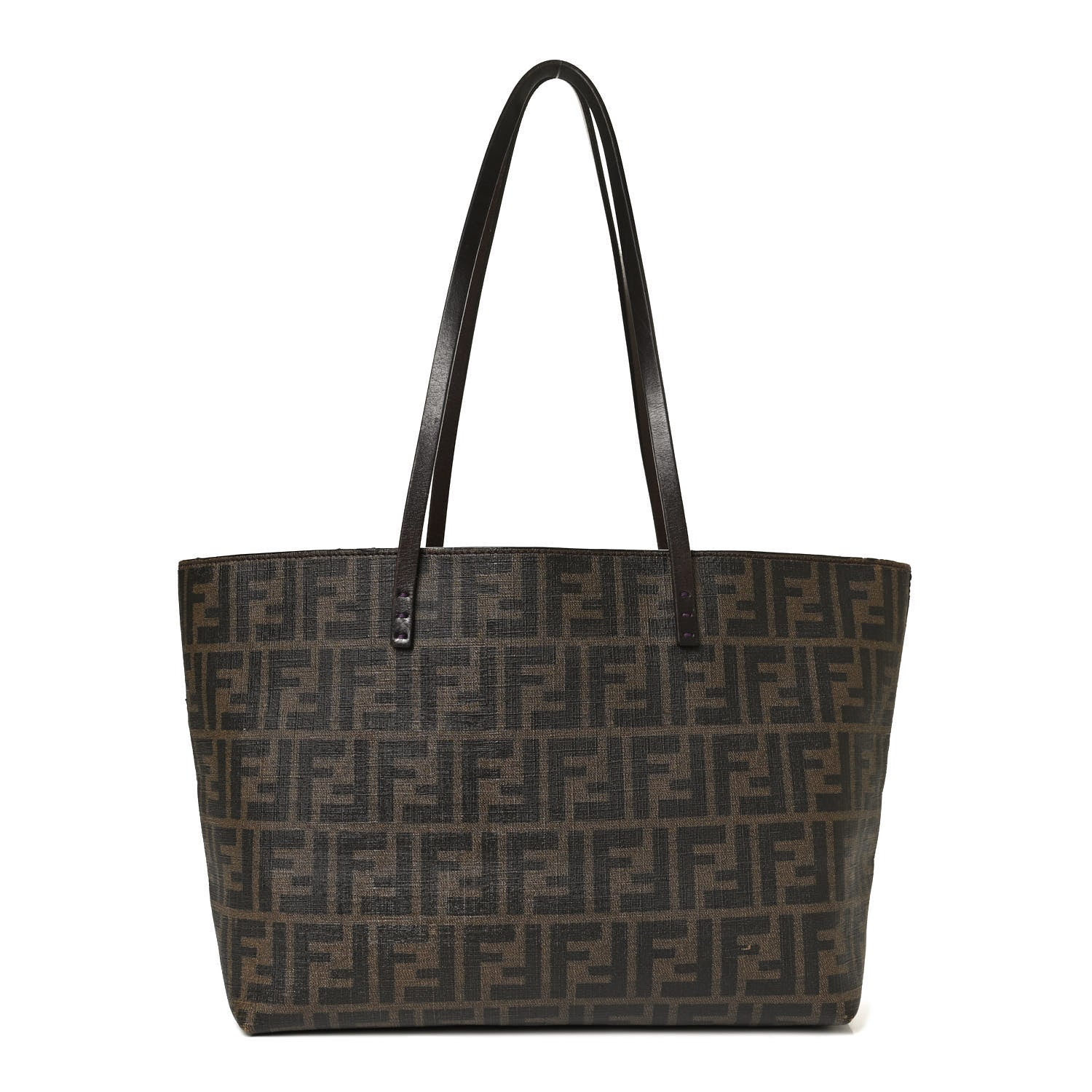 Fendi Zucca Spalmati Small Roll Tote Tobacco Blue 1 of 12