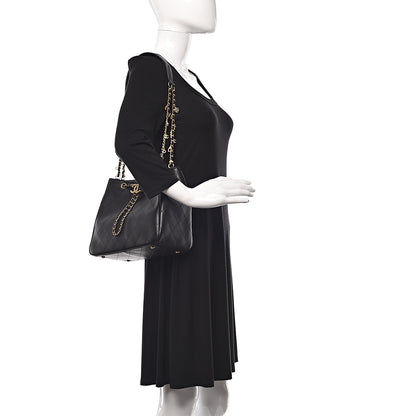 Chanel Calfskin Stitched Egyptian Amulet Drawstring Bag Black 2 of 17