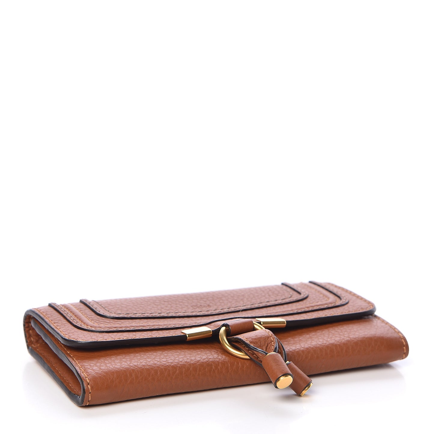 Calfskin Marcie Continental Flap Wallet Tan