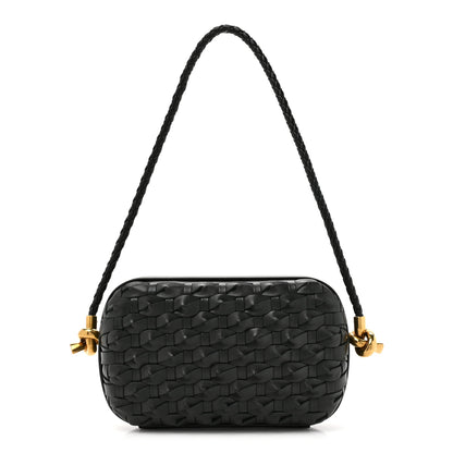 Bottega Veneta Grained Lambskin Intreccio Knot On Strap Black 1 of 9