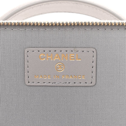 Chanel Lambskin Quilted Small Top Handle Vanity Case With Chain Light Grey 6 of 11