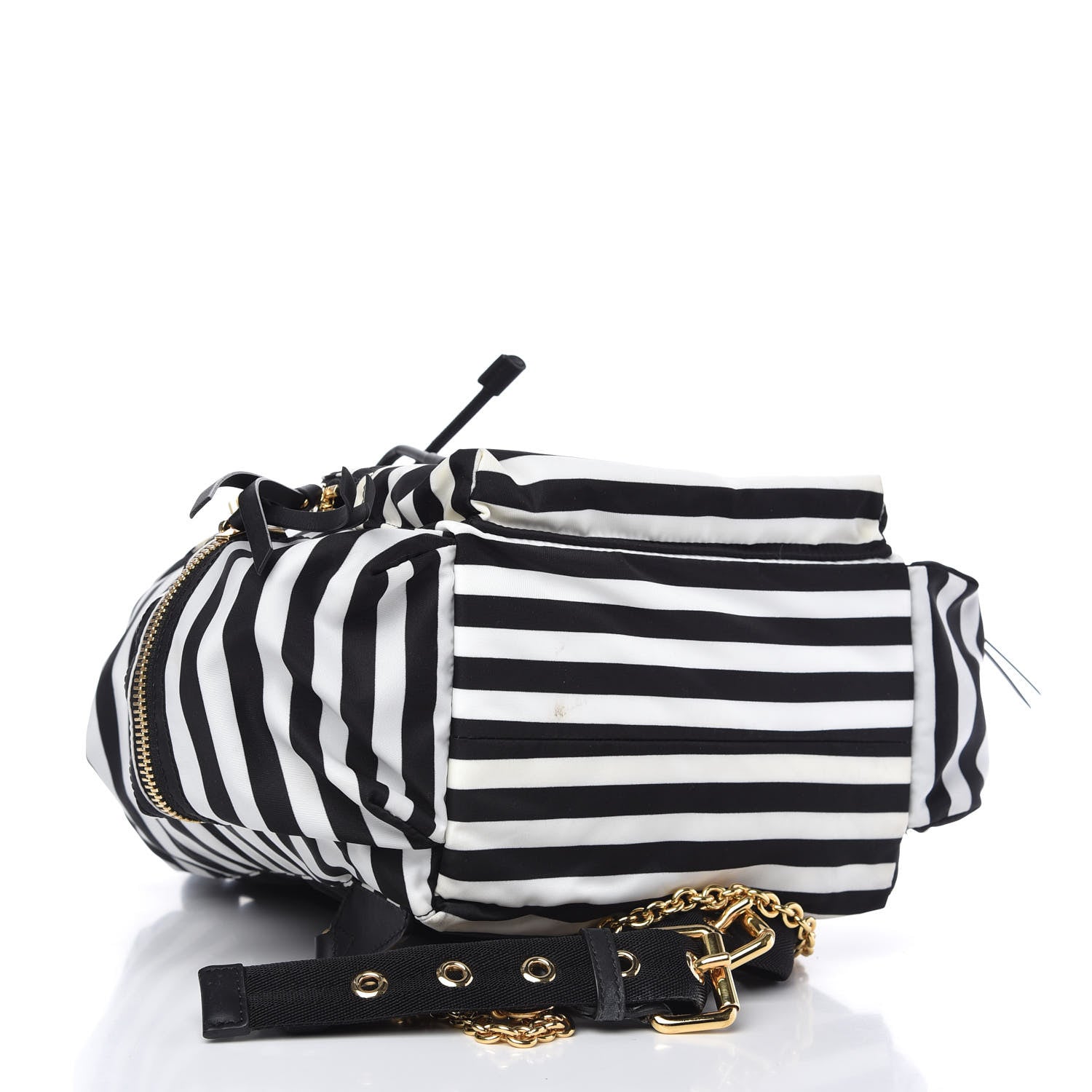 Burberry Nylon Striped Medium Rucksack Backpack Black White 4 of 13
