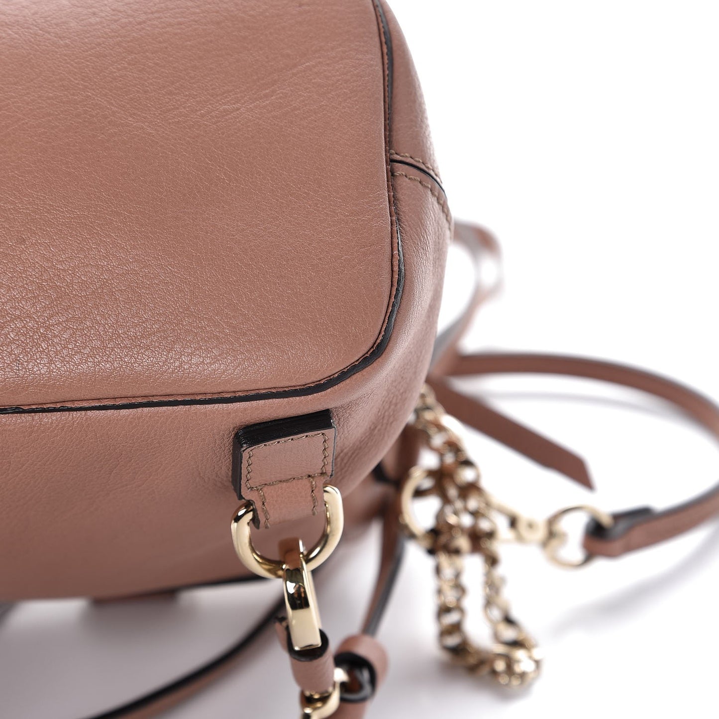 Suede Calfskin Mini Faye Backpack Nougat