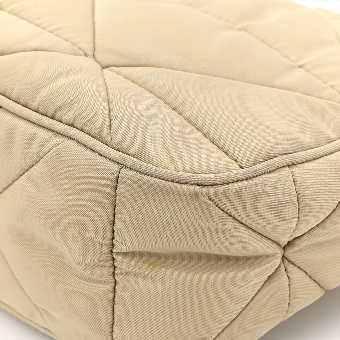 Re-Nylon Triangle Quilted Padded Patchwork System Shoulder Bag Deserto