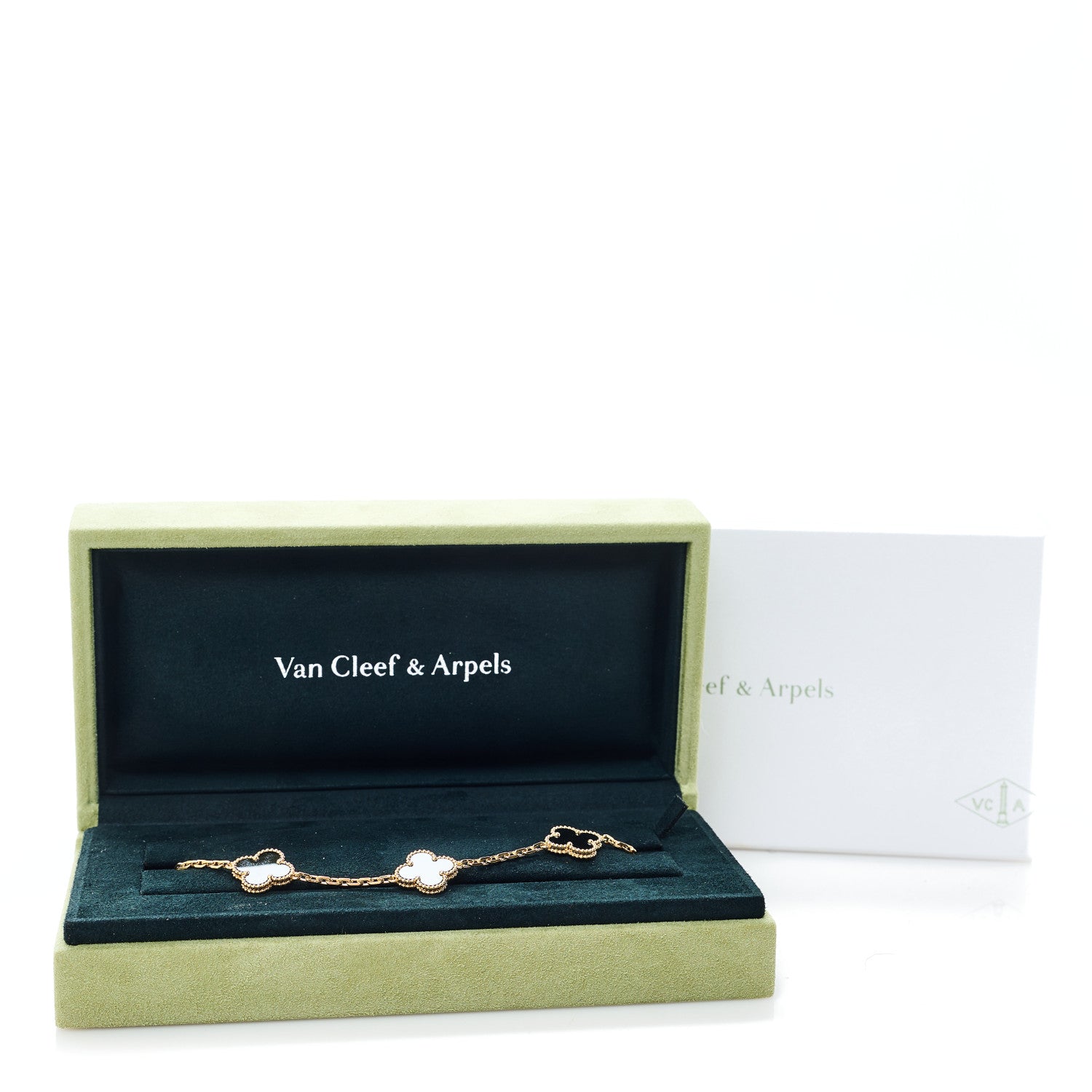Van Cleef & Arpels 18K Yellow Gold Black Onyx 5 Motifs Vintage Alhambra Bracelet 5 of 5