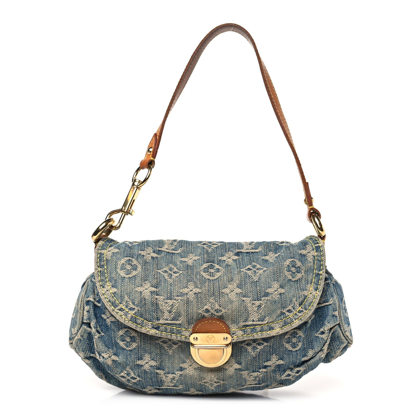 Monogram Denim Mini Pleaty Blue