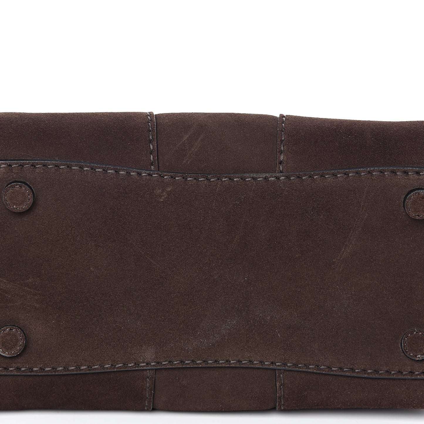 Suede Scamosciato Stitched Small Twin Pocket Tote Cenere