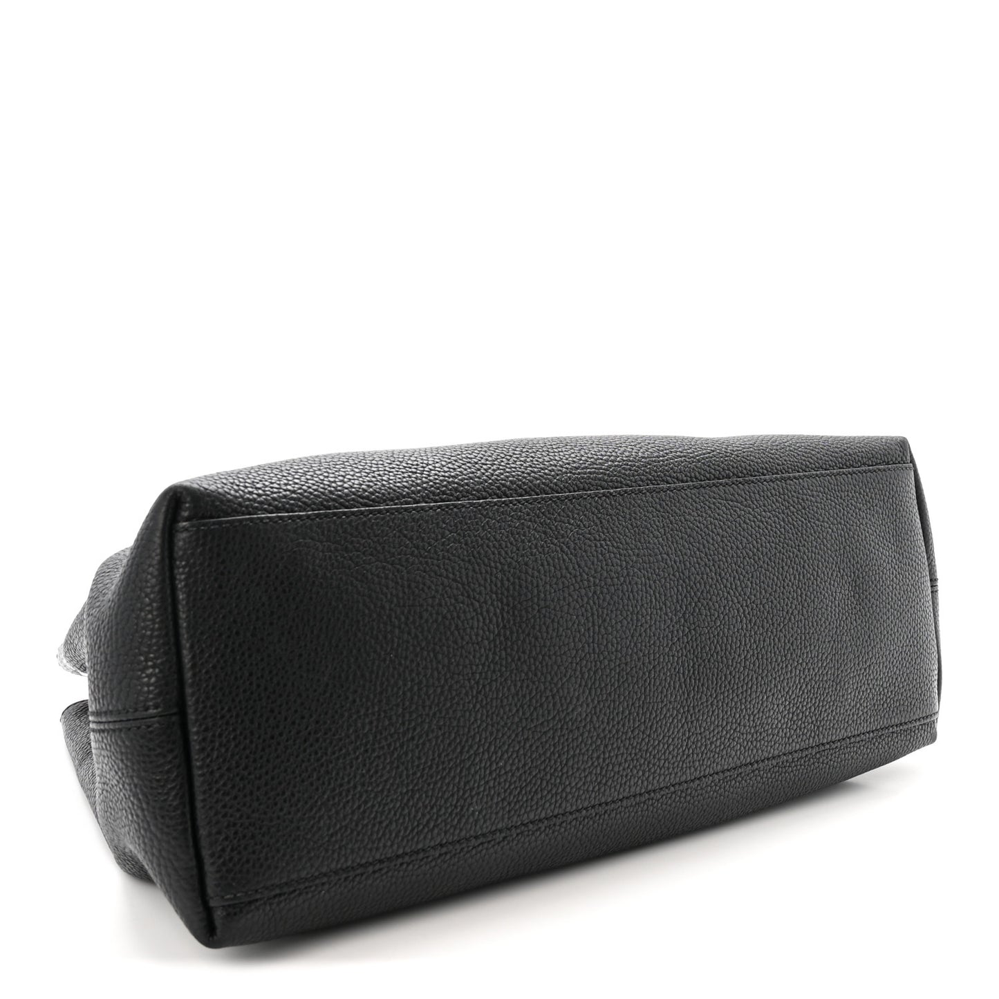Pebbled Calfskin Medium Soho Chain Shoulder Bag Black