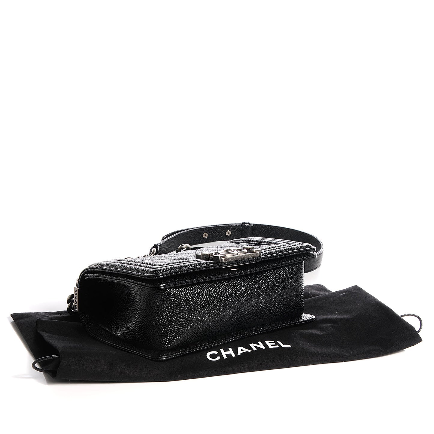 Caviar Quilted Small Boy Flap Black