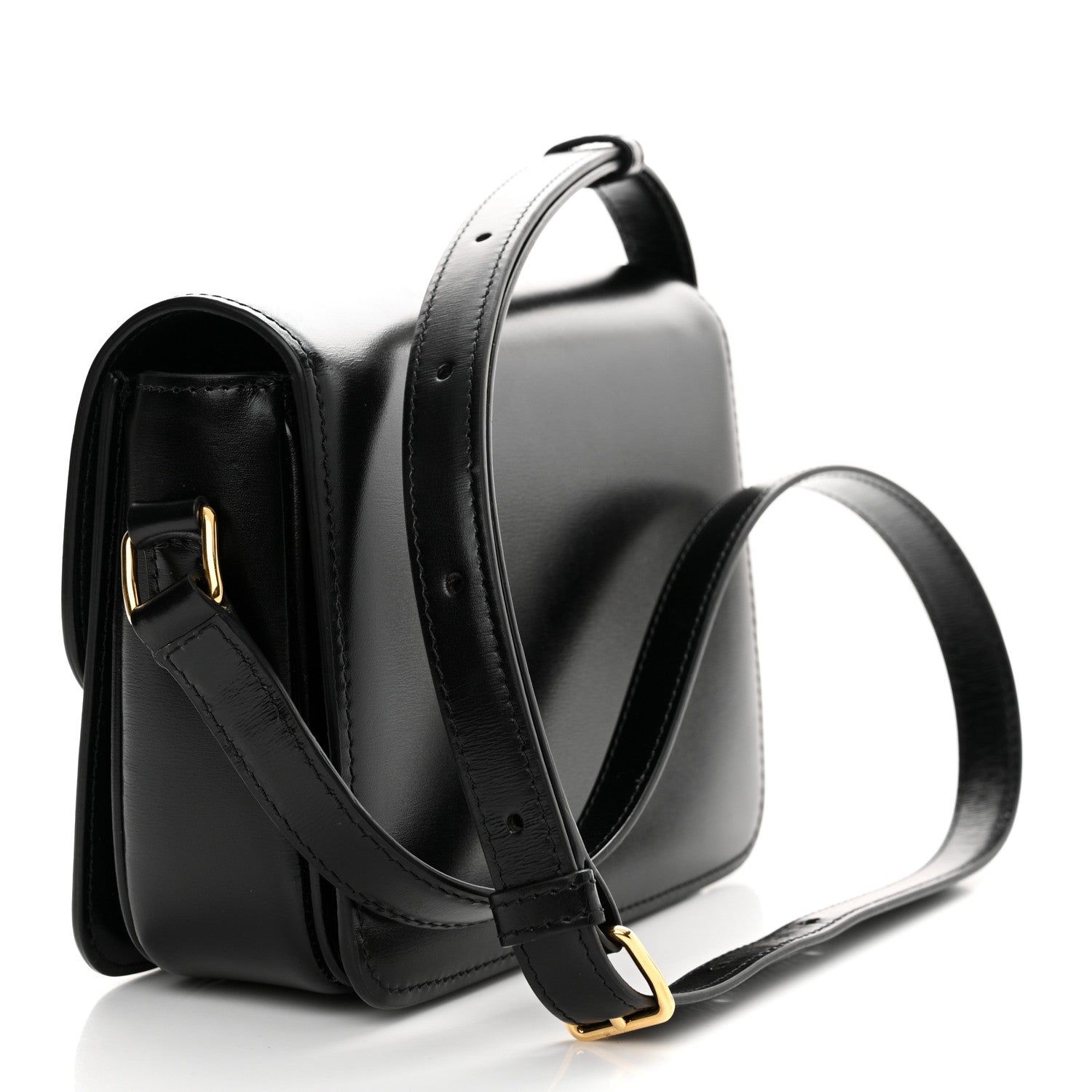 Celine Shiny Calfskin Teen Triomphe Black 3 of 15