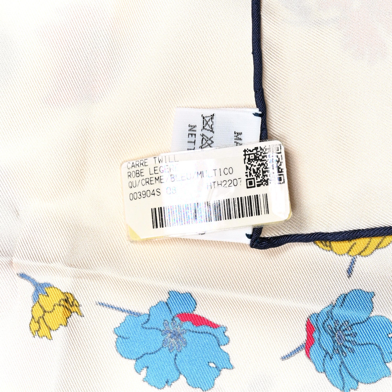 Hermes Silk Robe Legere Scarf 90 Creme Bleu Multicolor 5 of 5