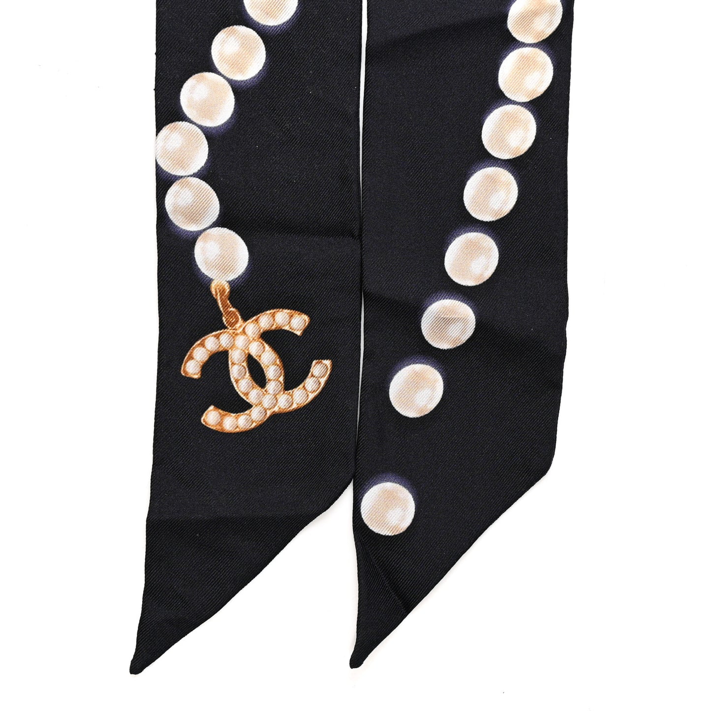 Silk Pearl CC Slim Bandeau Scarf Dark Navy