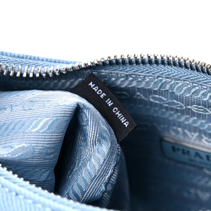 Prada Nylon Embroidered Drill Mini Re-Edition 2000 Bag Sky Blue White 7 of 9