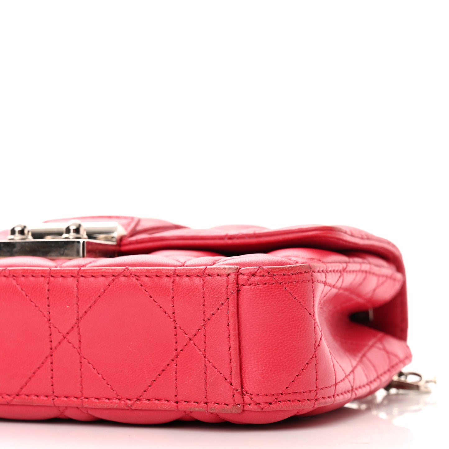 Lambskin Cannage Miss Dior Promenade Pouch Fuchsia